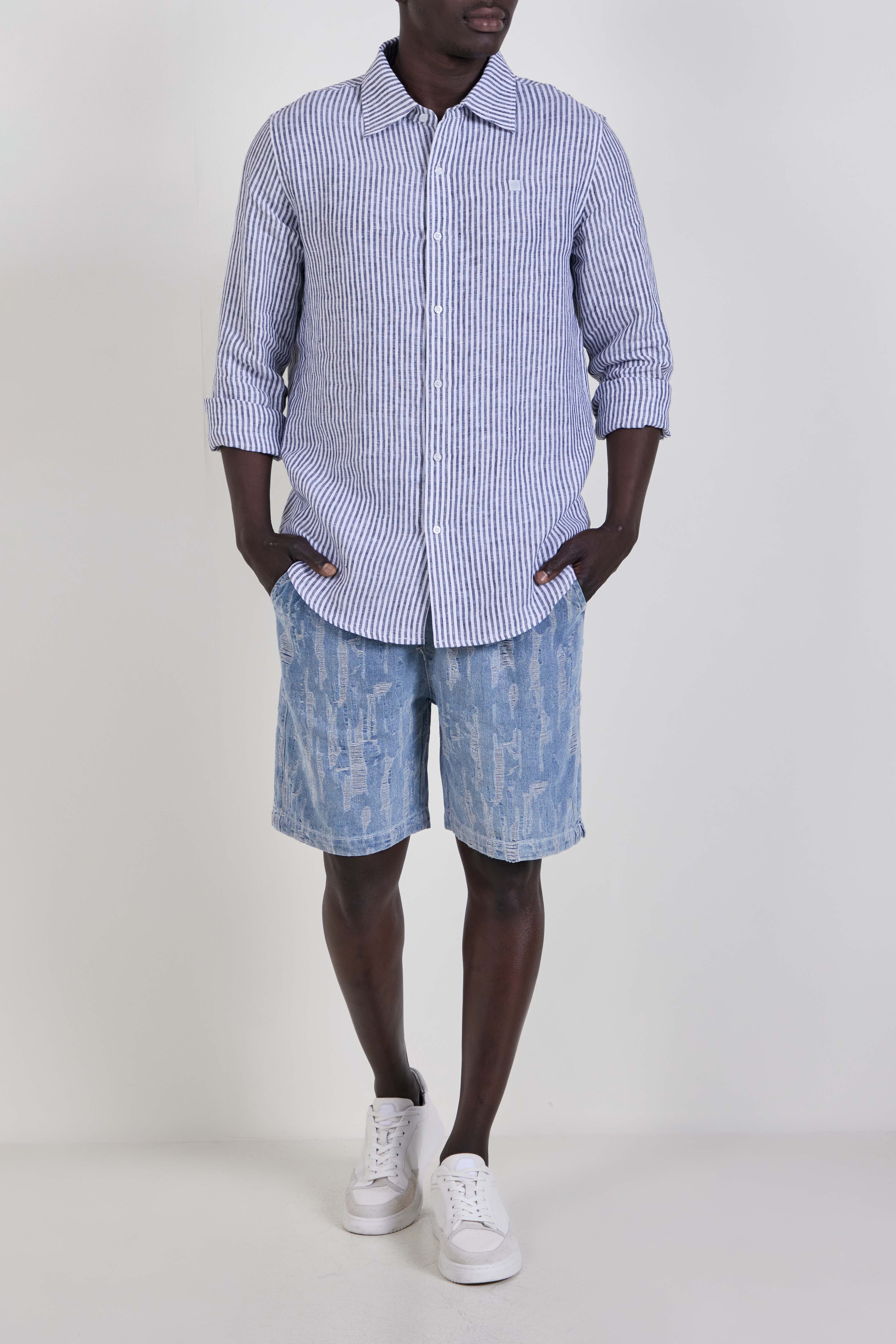 חולצה מכופתרת פשתן